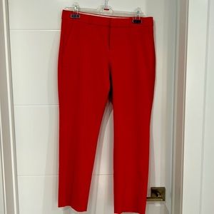 Ankle length washable wool poppy on trend red Avery trouser. Officecore!